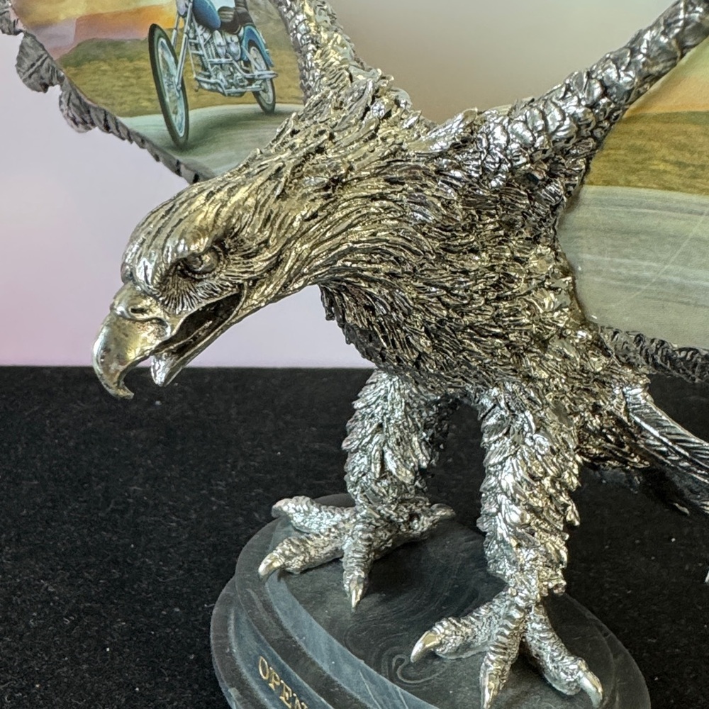 🔥Open Road" Motorcycle Eagle sculpture, Ride Hard Live Free collection - Picture 2 of 10